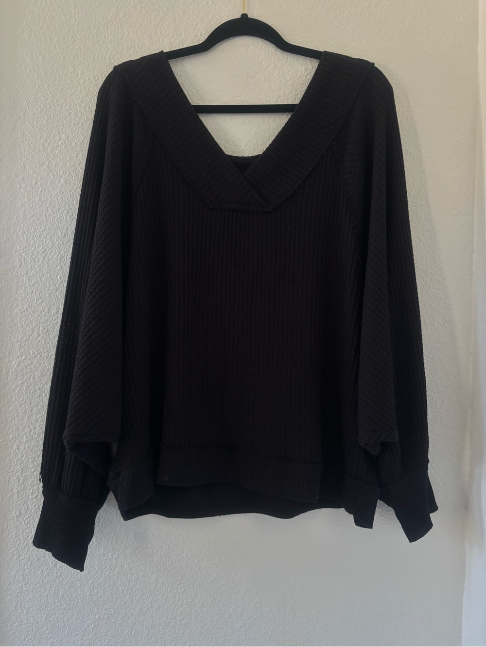 We the Free Free People West End Waffle Knit dolman sleeve Sweater L - Picture 5 of 11